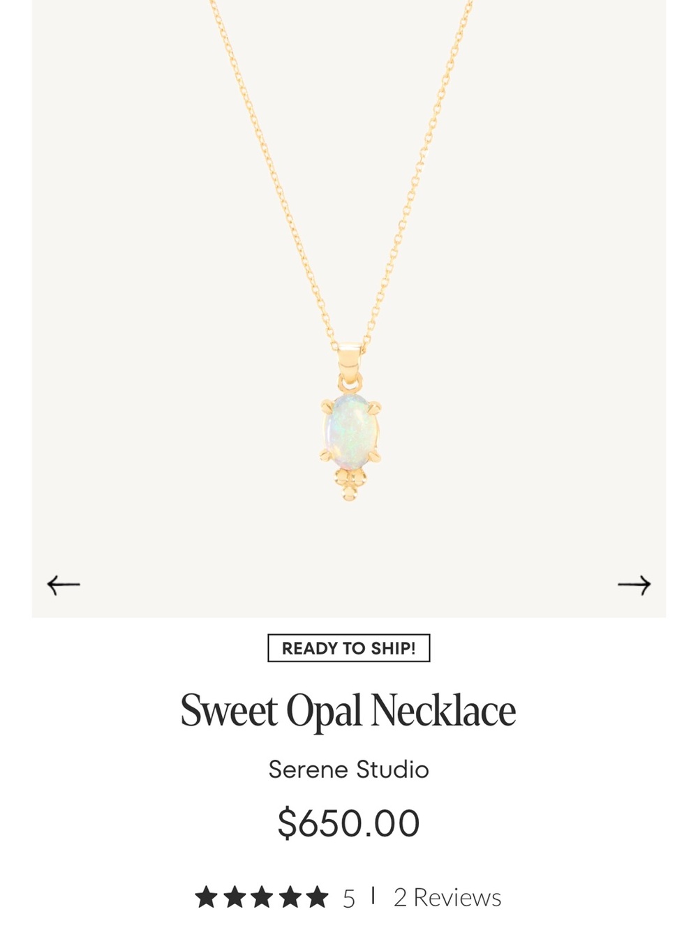 Catbird Sweet Opal Necklace